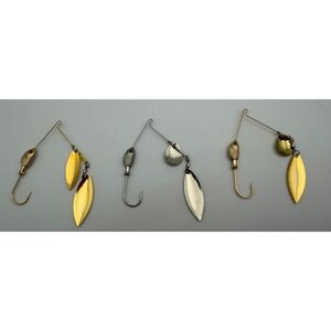Handmade Spinnerbait Fishing Lure Set Gold Silver Willow‎ Colorado Blades 3pc